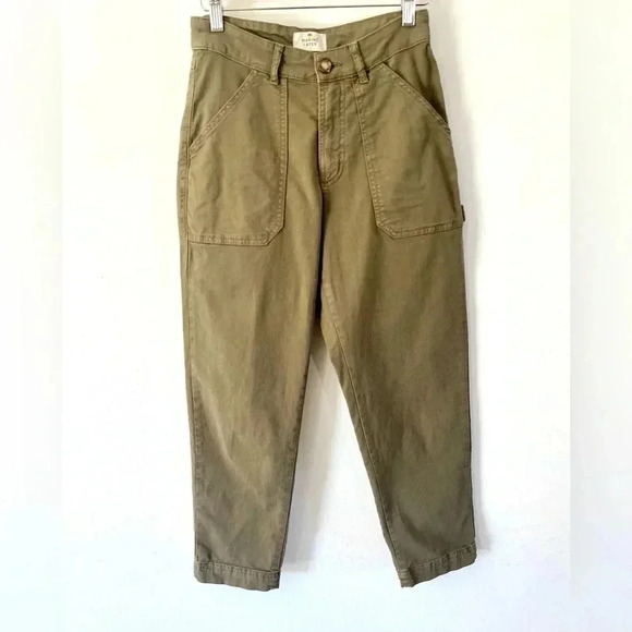 Marine Layer Military Olive Green Maya Utility Carpenter Crop Pants Size 4, NWOT - Picture 3 of 10